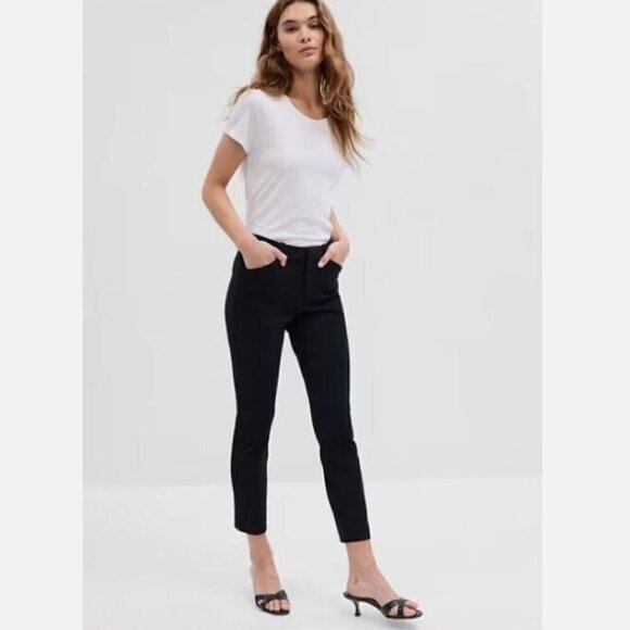 GAP Mid Rise Signature Skinny STRETCH Ankle Pants Black Plus Size 18 RT$60 NEW - Picture 1 of 8